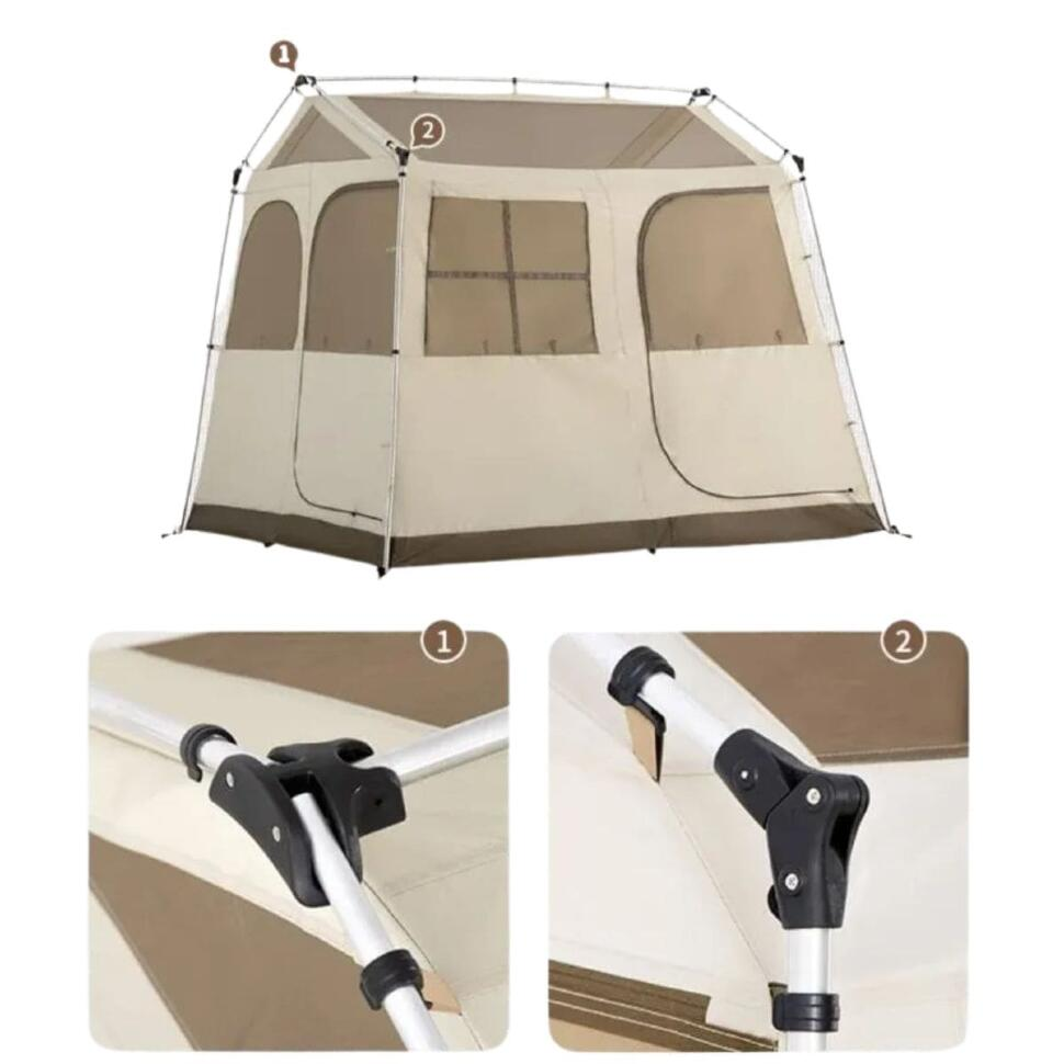 Палатка Naturehike Village 5.0 NH21ZP009 4-местная бежевая купить,NaN
