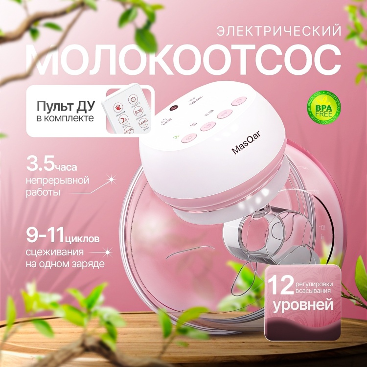Молокоотсос MasQar MSQ-2025-001-WH белый
