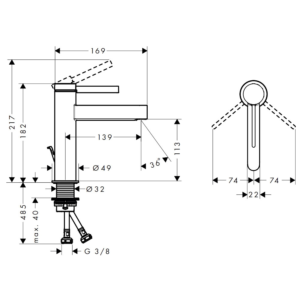 Смеситель Hansgrohe Finoris 76020000 хром купить,NaN