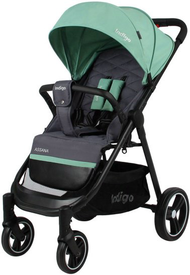 Коляска прогулочная Indigo Assana SAG020 Grey/Green купить,NaN