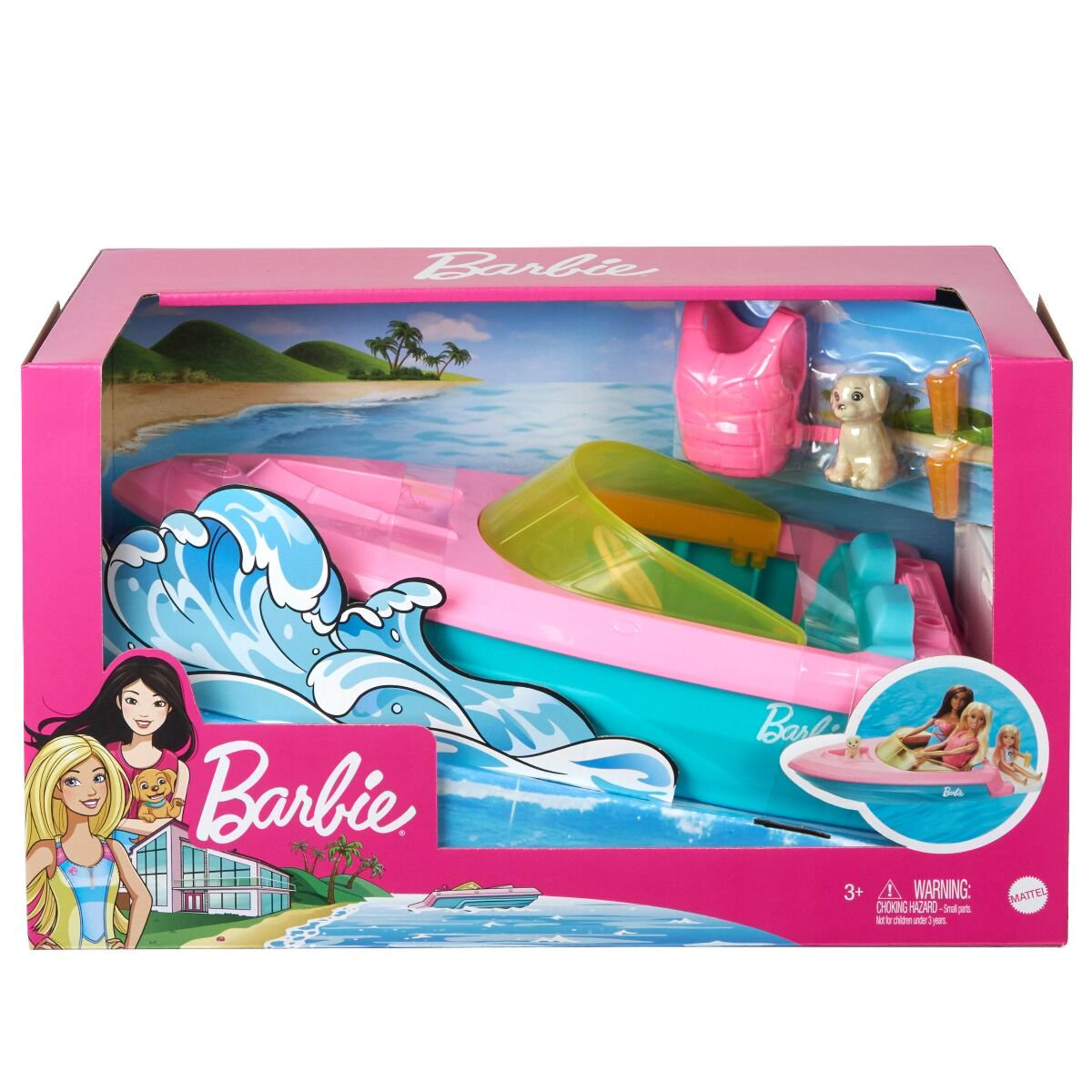 Катер Barbie  GRG290 розово-голубой купить,NaN