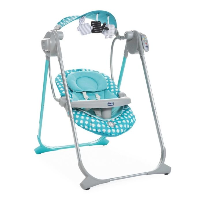 Кресло-качалка Chicco Polly Swing Up бирюзовое купить,NaN