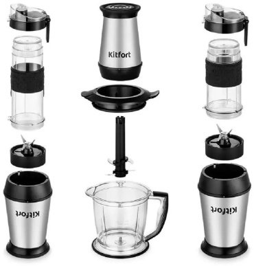 Кухонный измельчитель Kitfort KT 3507 стальной, черный - ForteMarket Кухонный измельчитель Kitfort KT 3507 стальной, черный купить,0