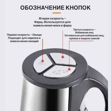 Кухонный измельчитель Denx DX3206 серебристый