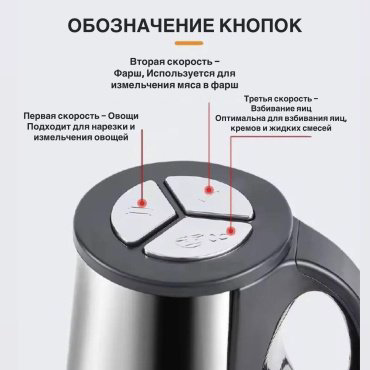 Кухонный измельчитель Denx DX3206 серебристый купить,14400