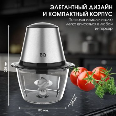 Кухонный измельчитель BQ CH1005 серебристый купить,NaN