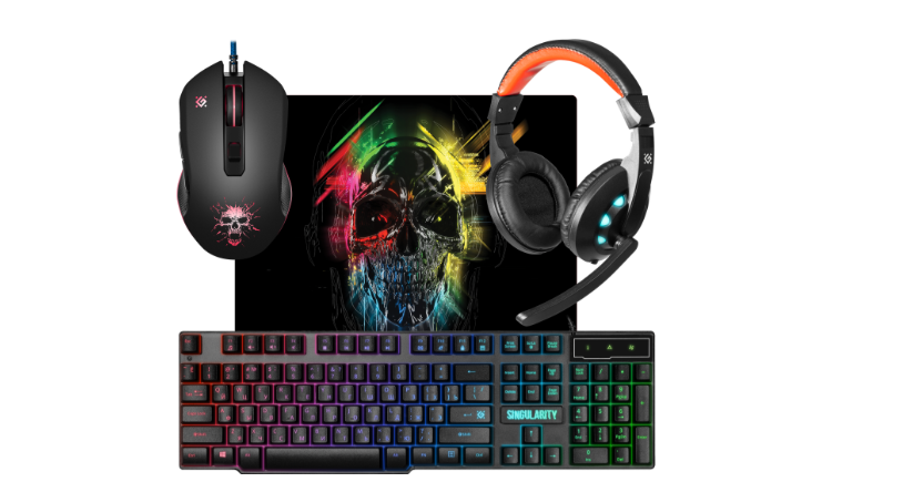 Клавиатура+мышь+наушники+коврик Defender Singularity MKP-118 