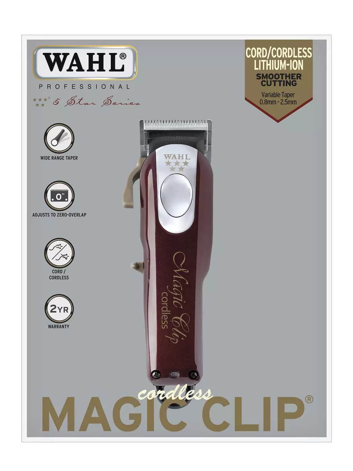 Машинка для стрижки Wahl Cordless Magic Clip 08148-2316H бордовая  купить,0