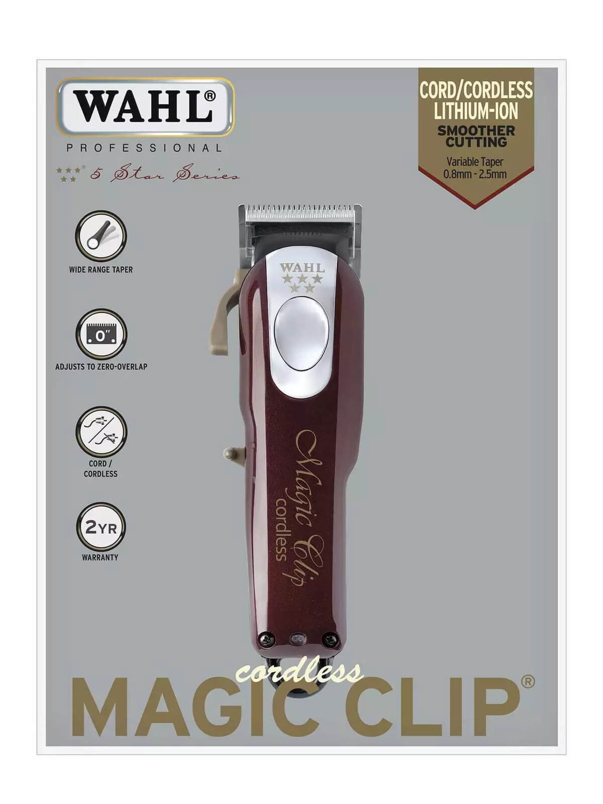 Машинка для стрижки Wahl Cordless Magic Clip 08148-2316H бордовая  купить,NaN