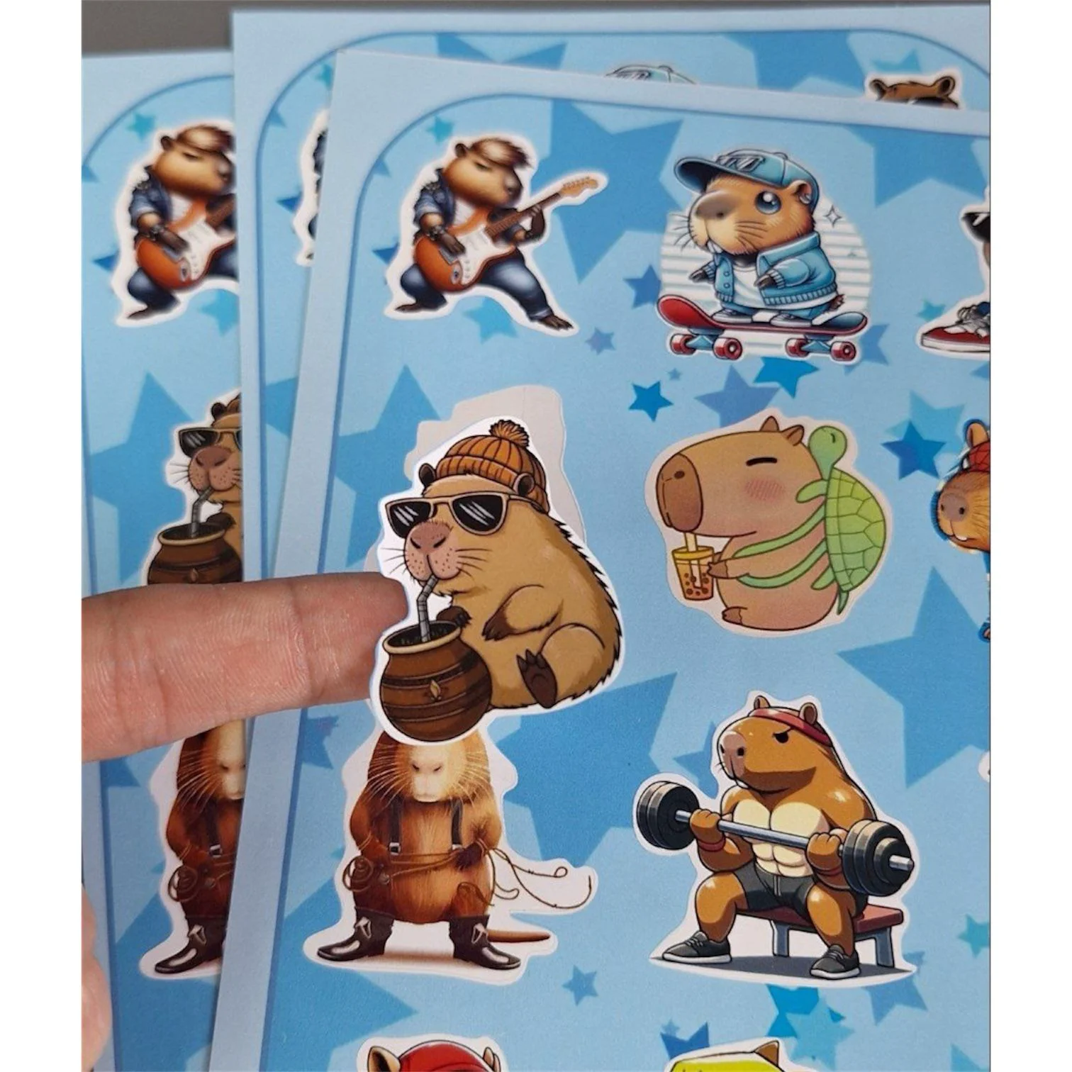 Стикерпак Box.kz Капибара А5 голубой купить,0