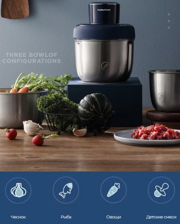 Кухонный комбайн Morphy Richards MR9401A синий, серебристый купить,NaN