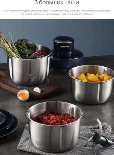 Кухонный комбайн Morphy Richards MR9401A синий, серебристый - ForteMarket Кухонный комбайн Morphy Richards MR9401A синий, серебристый купить,0