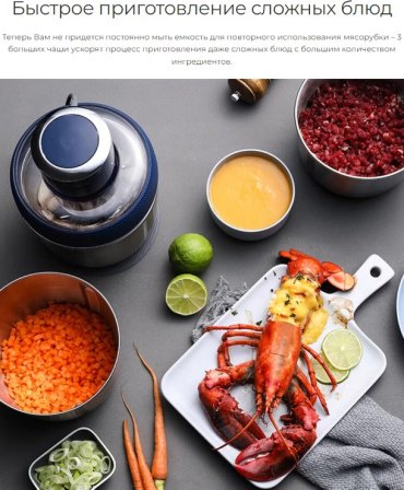 Кухонный комбайн Morphy Richards MR9401A синий, серебристый - ForteMarket Кухонный комбайн Morphy Richards MR9401A синий, серебристый купить,0