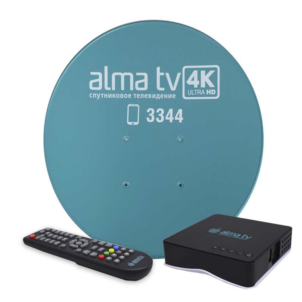 Комплект спутникового оборудования Alma TV STB приставка и антенна 90см