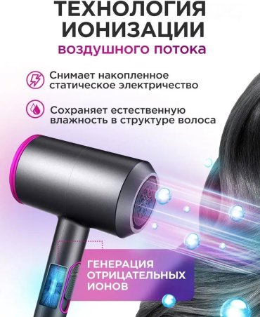 E-tech Фен для волос с диффузором D087B 2000 Вт серый