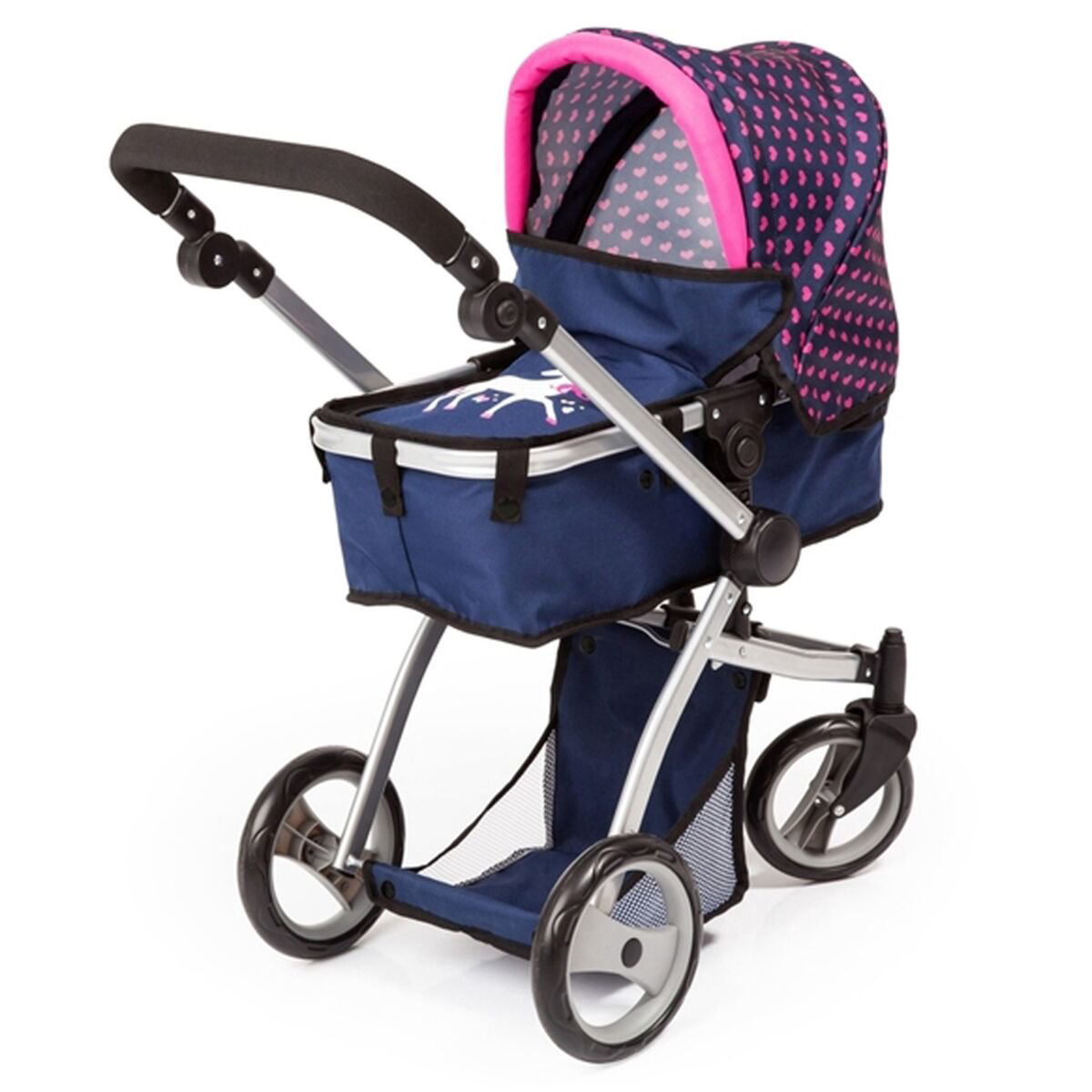 Коляска для куклы Bayer Dolls Combi pram milano сине-розовая купить,NaN