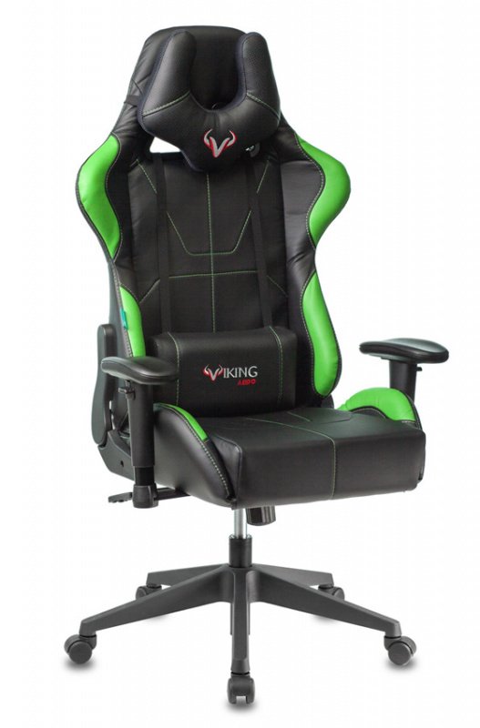 Игровое кресло Бюрократ Zombie Viking 5 Aero черно-салатовое купить,NaN