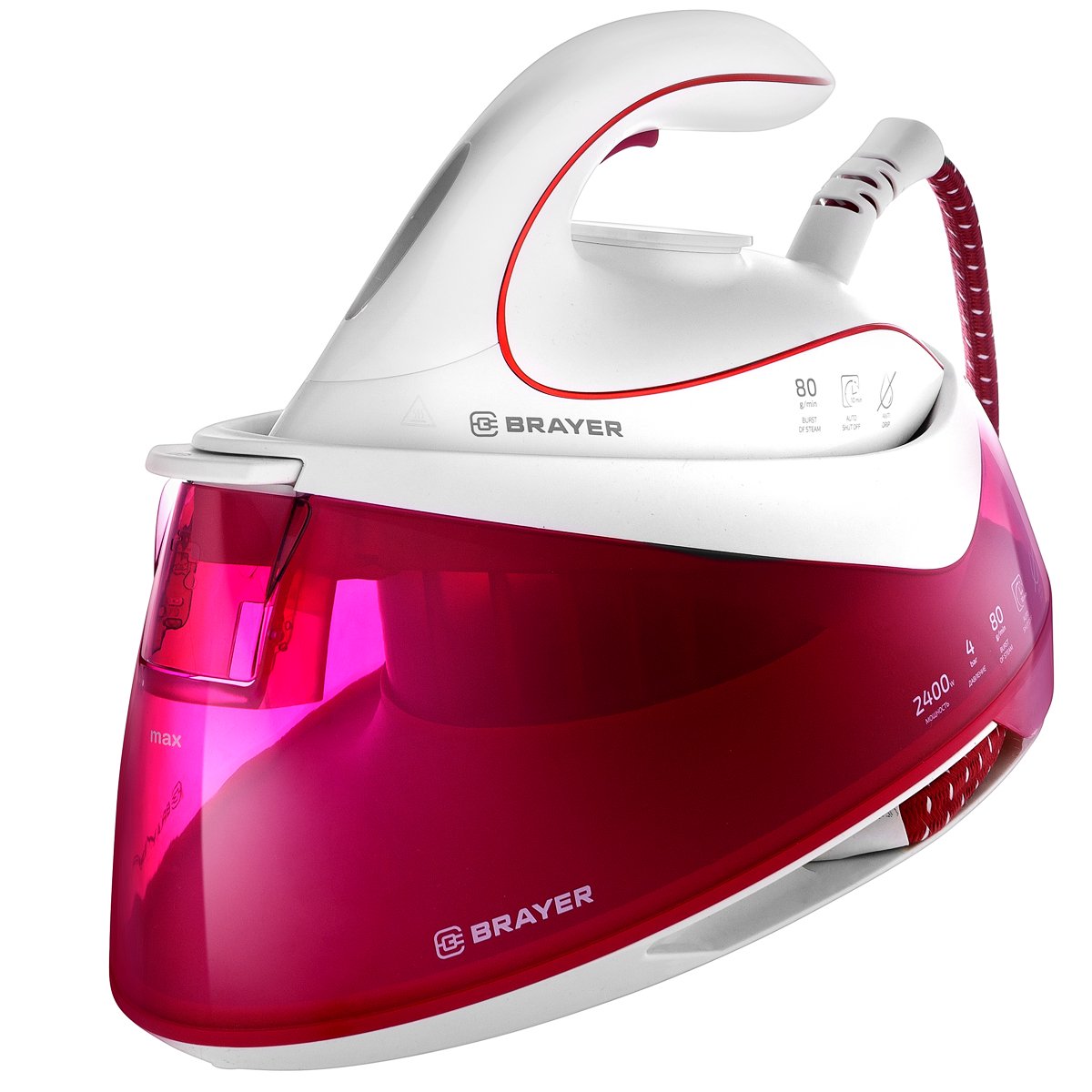 Парогенератор Brayer BR4151 бело-розовый купить,0