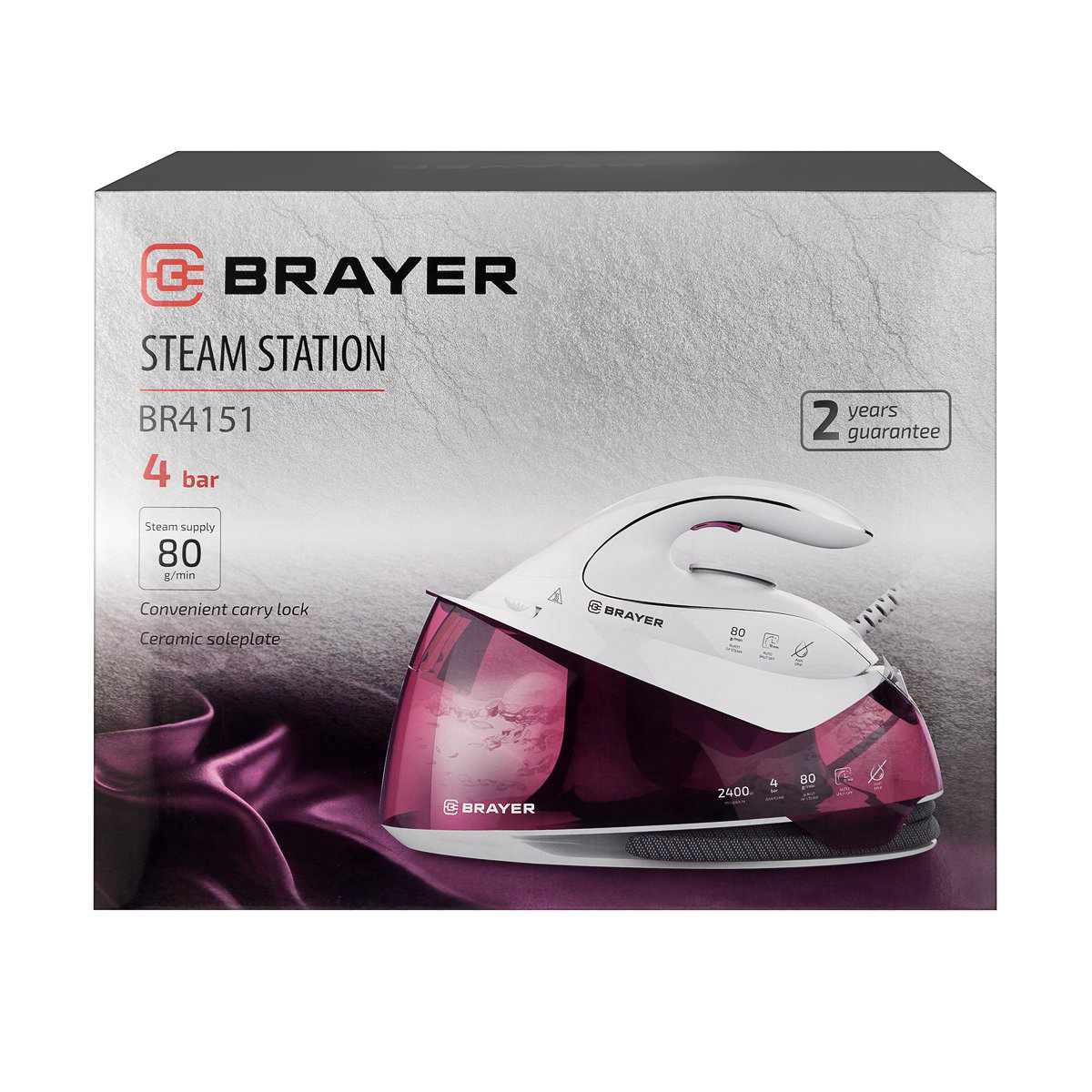 Парогенератор Brayer BR4151 бело-розовый купить,30990