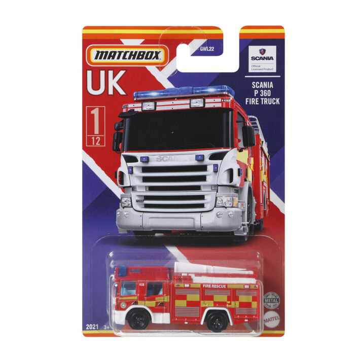 Машинка Mattel Matchbox Best of UK-Scania P360 Fire Truck купить,NaN