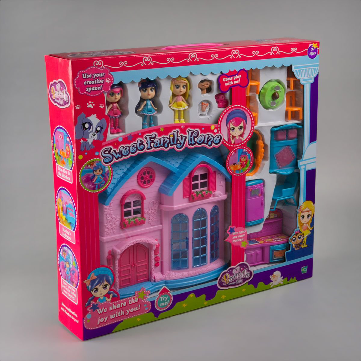 Игровой набор   Barmila Кукольный домик с 3 куклами 60220A купить,NaN