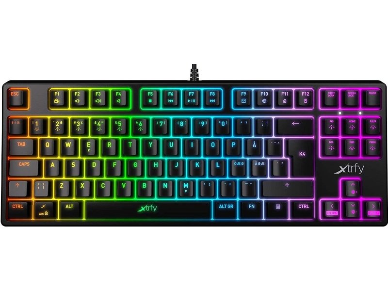 Клавиатура Xtrfy K4 TKL RGB Kailh Red черная купить,0