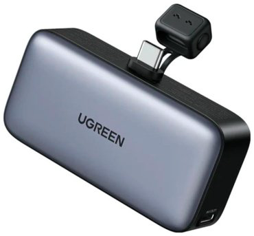 Внешний аккумулятор Ugreen Power Bank with Built-in USB-C Connector & Kickstand 35338 5000 мАч серый