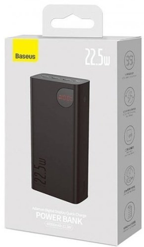 Внешний аккумулятор Baseus Adaman C+3U 22.5W PPAD020101 40000 мАч черный купить,NaN
