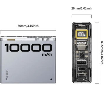 Внешний аккумулятор WEKOME WP-13 hi 10000 мАч серый