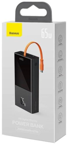 Внешний аккумулятор Baseus Elf Digital Display 2C+2U 65W PPJL000001 20000 мАч черный купить,NaN
