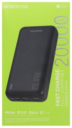 Внешний аккумулятор Borofone BJ38A 20000 мАч черный купить,0