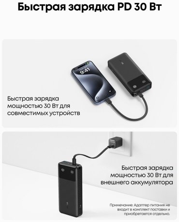 Внешний аккумулятор Anker A1384 20000 мАч черный