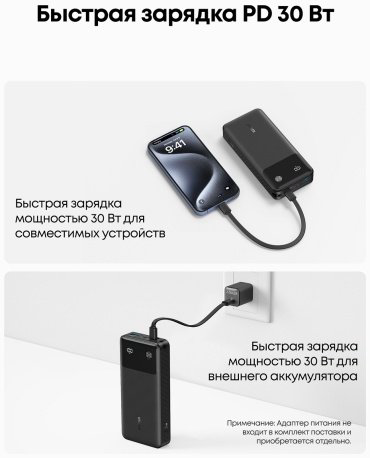 Внешний аккумулятор Anker A1384 20000 мАч черный купить,NaN
