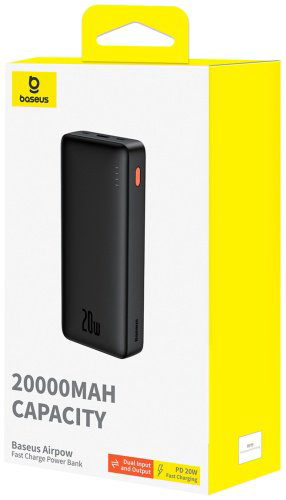 Внешний аккумулятор Baseus Airpow C+U 20W P10022804113-00 20000 мАч черный купить,NaN