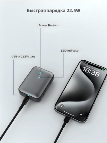Внешний аккумулятор Aukey PB-Y55 10000 мАч серый - ForteMarket Внешний аккумулятор Aukey PB-Y55 10000 мАч серый купить,20990