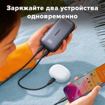 Внешний аккумулятор Ugreen 25185 10000 мАч серый купить,NaN