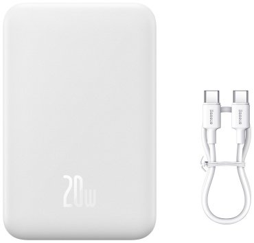 Внешний аккумулятор Baseus Magnetic Mini C+Qi 20W (MagSafe) PPCX150002 20000 мАч белый - ForteMarket Внешний аккумулятор Baseus Magnetic Mini C+Qi 20W (MagSafe) PPCX150002 20000 мАч белый купить,0