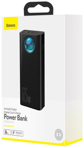 Внешний аккумулятор Baseus Amblight C+4U 65W PPLG000101 30000 мАч черный - ForteMarket Внешний аккумулятор Baseus Amblight C+4U 65W PPLG000101 30000 мАч черный купить,0