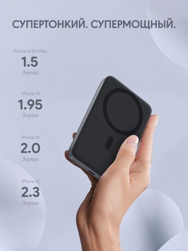 Внешний аккумулятор Aukey PB-MS02 30W MagSafe 10000 мАч серый - ForteMarket Внешний аккумулятор Aukey PB-MS02 30W MagSafe 10000 мАч серый купить,0