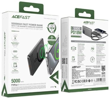 Внешний аккумулятор ACEFAST M8 5000 мАч черный - ForteMarket Внешний аккумулятор ACEFAST M8 5000 мАч черный купить,0