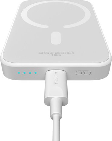 Внешний аккумулятор Baseus Magnetic Mini Air C+Qi 20W P10059002223-00 6000 мАч белый купить,0