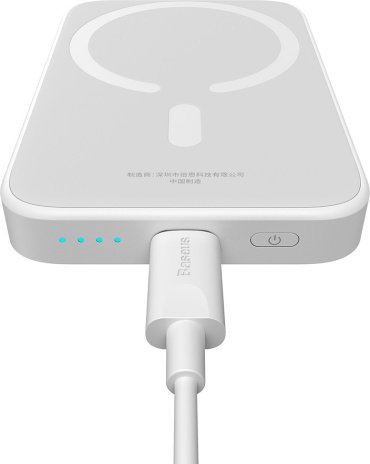 Внешний аккумулятор Baseus Magnetic Mini Air C+Qi 20W P10059002223-00 6000 мАч белый купить,NaN