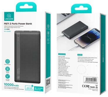 Внешний аккумулятор Usams US-CD205 PB71 10000 мАч черный