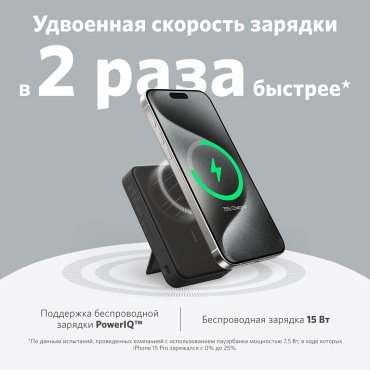 Внешний аккумулятор Anker A1654 10000 мАч черный купить,NaN