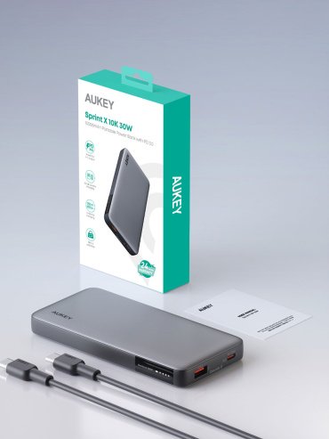 Внешний аккумулятор Aukey Sprint X 10K 30W PB-Y41 10000 мАч серый - ForteMarket Внешний аккумулятор Aukey Sprint X 10K 30W PB-Y41 10000 мАч серый купить,0