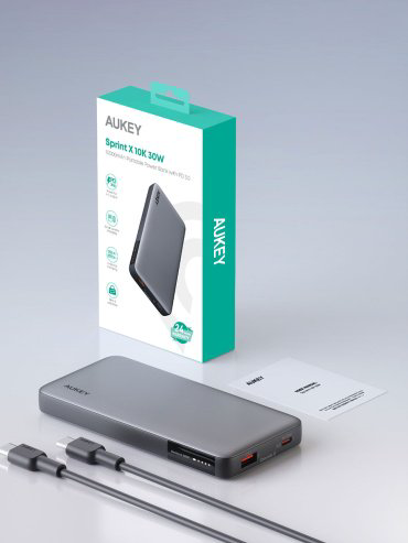 Внешний аккумулятор Aukey Sprint X 10K 30W PB-Y41 10000 мАч серый - ForteMarket Внешний аккумулятор Aukey Sprint X 10K 30W PB-Y41 10000 мАч серый купить,25990