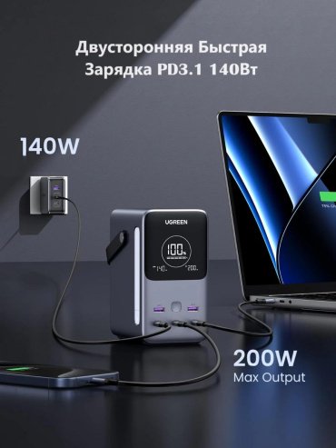 Внешний аккумулятор Ugreen 25286 48000 мАч серый купить,52990