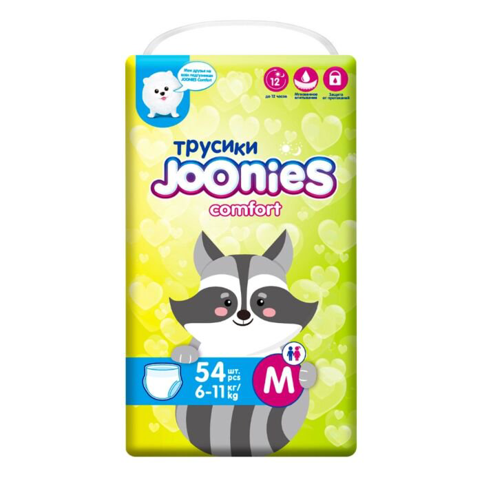 Подгузники-трусики Joonies Comfort M 6-11кг 54шт купить,NaN