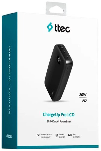 Внешний аккумулятор TTEC ChargeUp Pro LCD (2BB213S) 20000 мАч черный купить,NaN