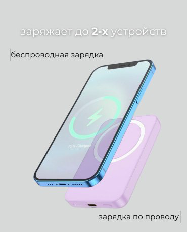 Внешний аккумулятор Mobile Store W-13 10000 мАч фиолетовый купить,18000